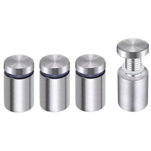 12x20mm RVS AFSTANDHOUDERS ( 4 stuks zilver kleur)