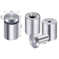 12x20mm RVS AFSTANDHOUDERS ( 4 stuks zilver kleur)