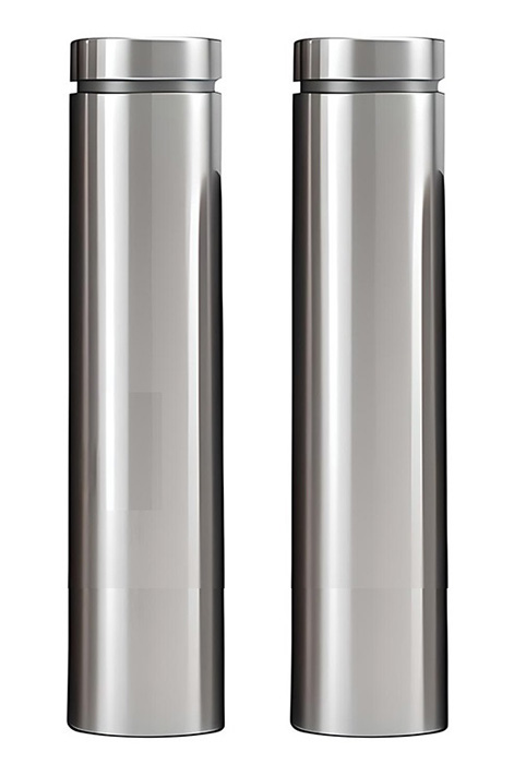 RVS afstandhouders zilver 12x80mm – lange roestvrijstalen afstandhouder met schroefdop