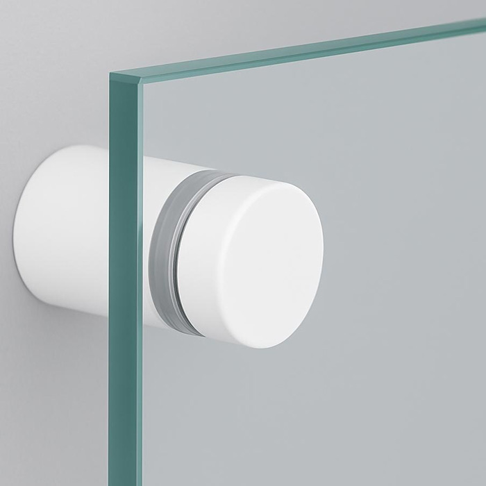 Strak zijaanzicht montage witte afstandhouder 12mm – moderne afwerking op wand