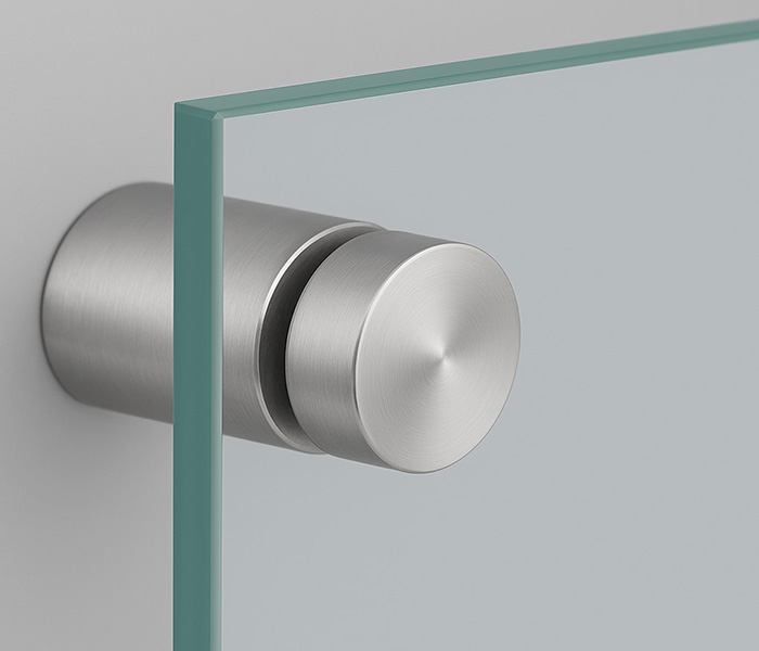 Zijaanzicht RVS afstandhouder 12mm gemonteerd op muur – strakke afwerking